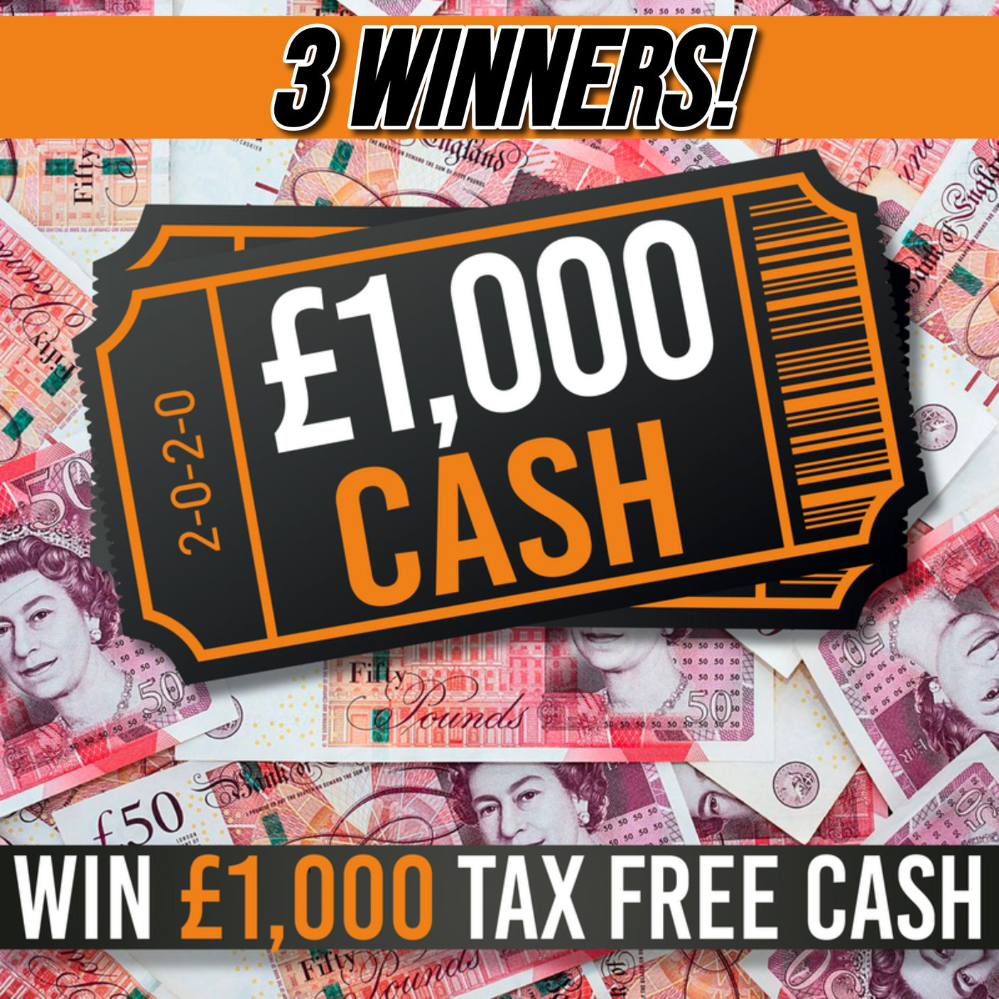 £1000 cash - 3 WINNERS
