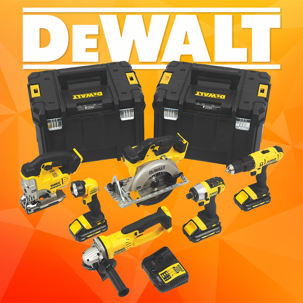 6 PIECE DEWALT CORDLESS TOOL KIT 12th March 24 The Giveaway Guys