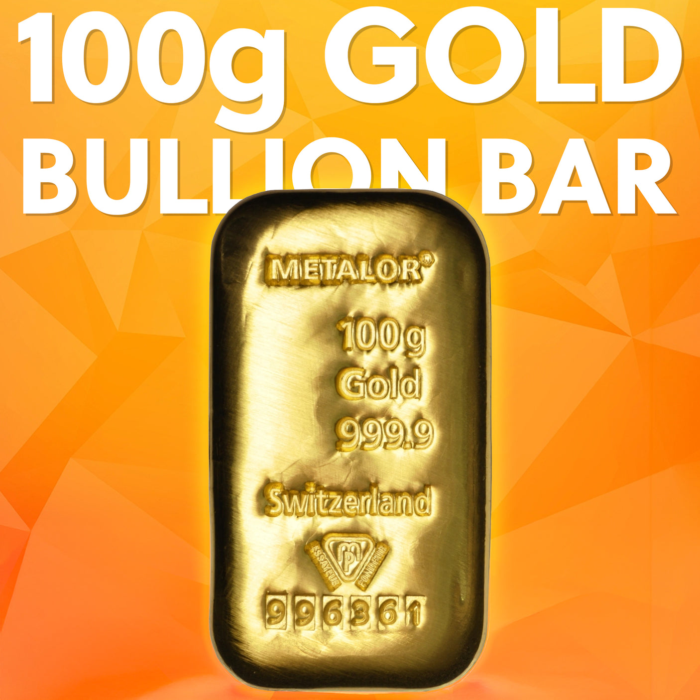 100g Gold Bar Metalor Cast