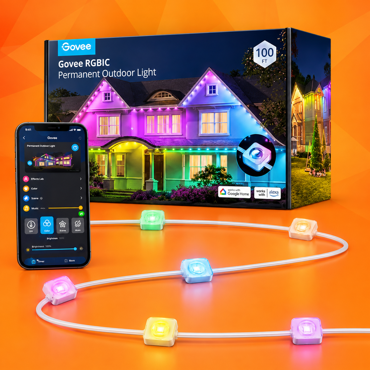GOVEE RGBIC Smart LED Permanent Outdoor Lights - 30 m