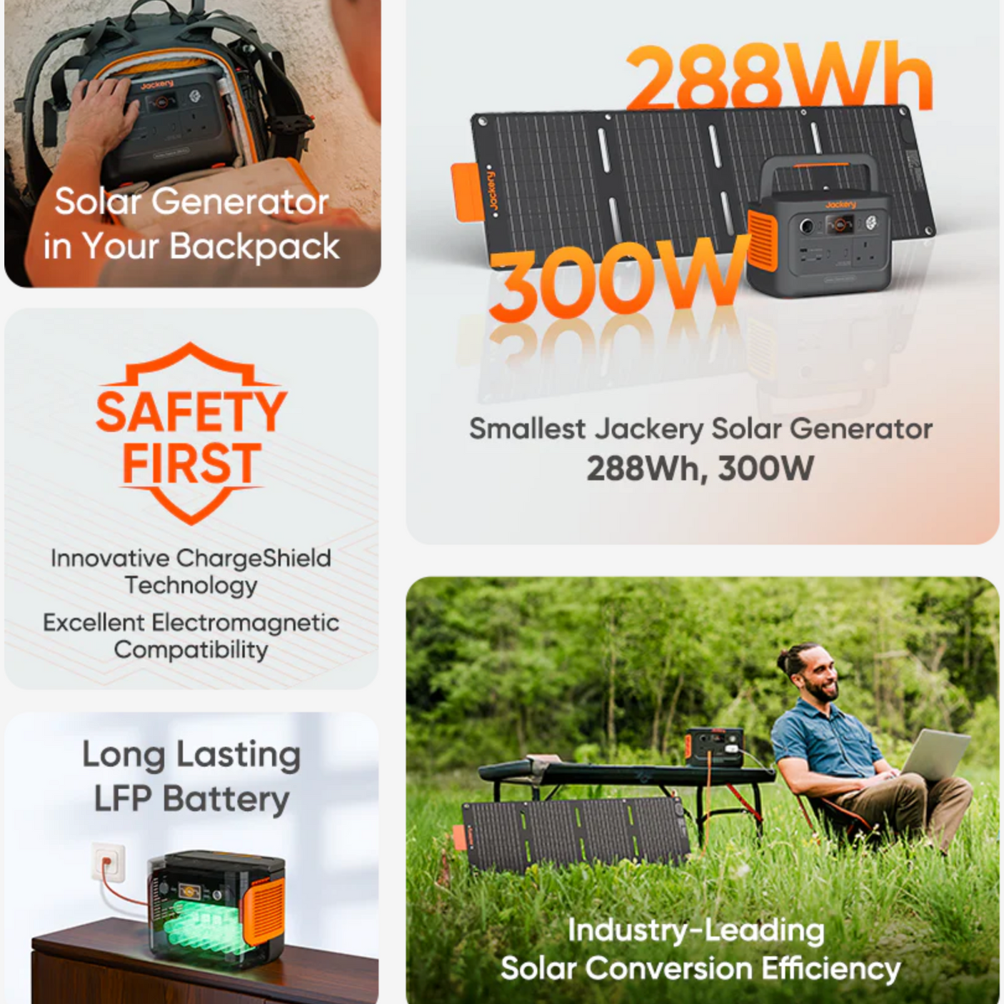Jackery Explorer Portable Power Station + Solar Panel