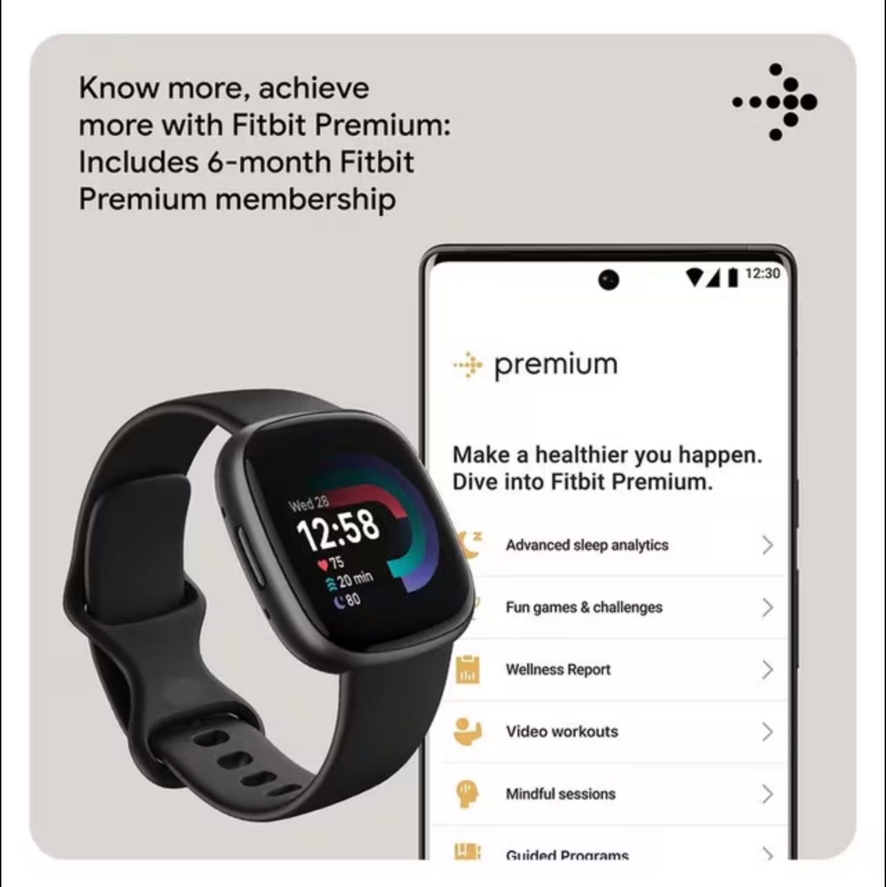 FitBit Versa 4 Health & Fitness Smartwatch - Any Colour*