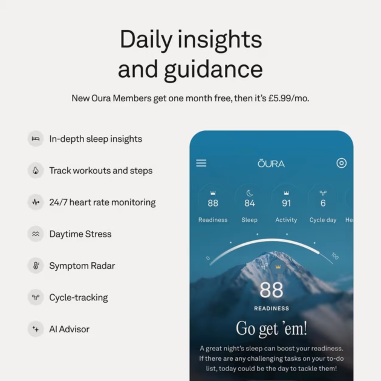 Oura Ring 5 Health & Fitness Tracker Smart Ring - Any colour*