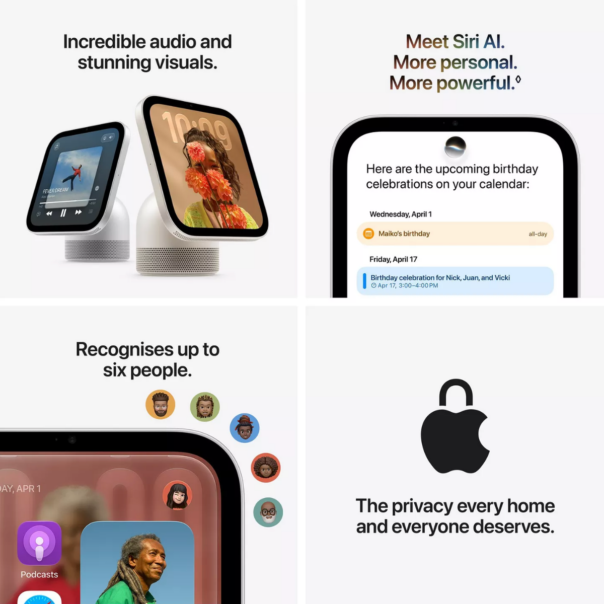 Apple HomeView Smart Speaker with 7" Screen - Any colour*