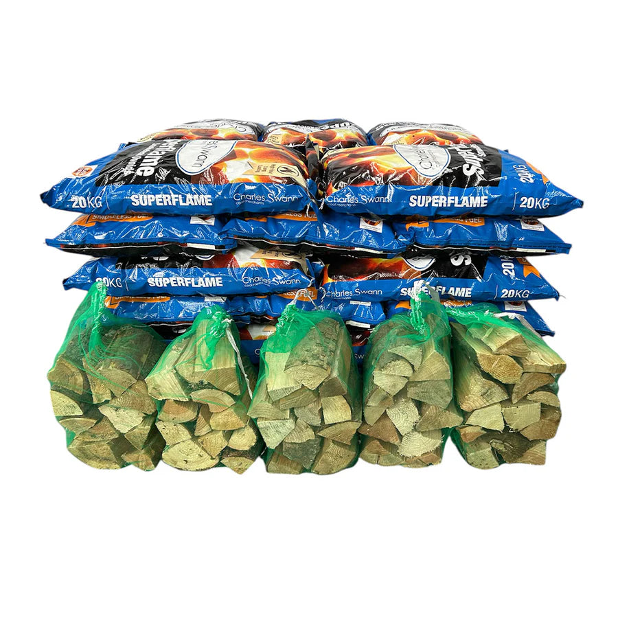 Superflame Coal 25 x 20kg Bags + Softwood Logs Bundle
