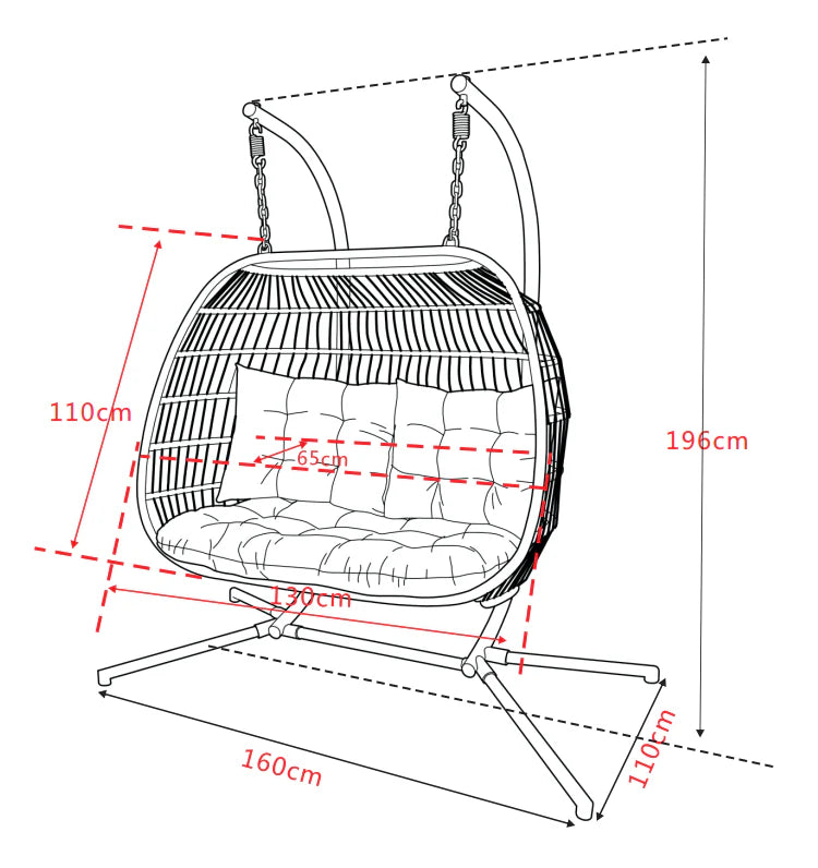 Folding Double Hanging Egg Chair