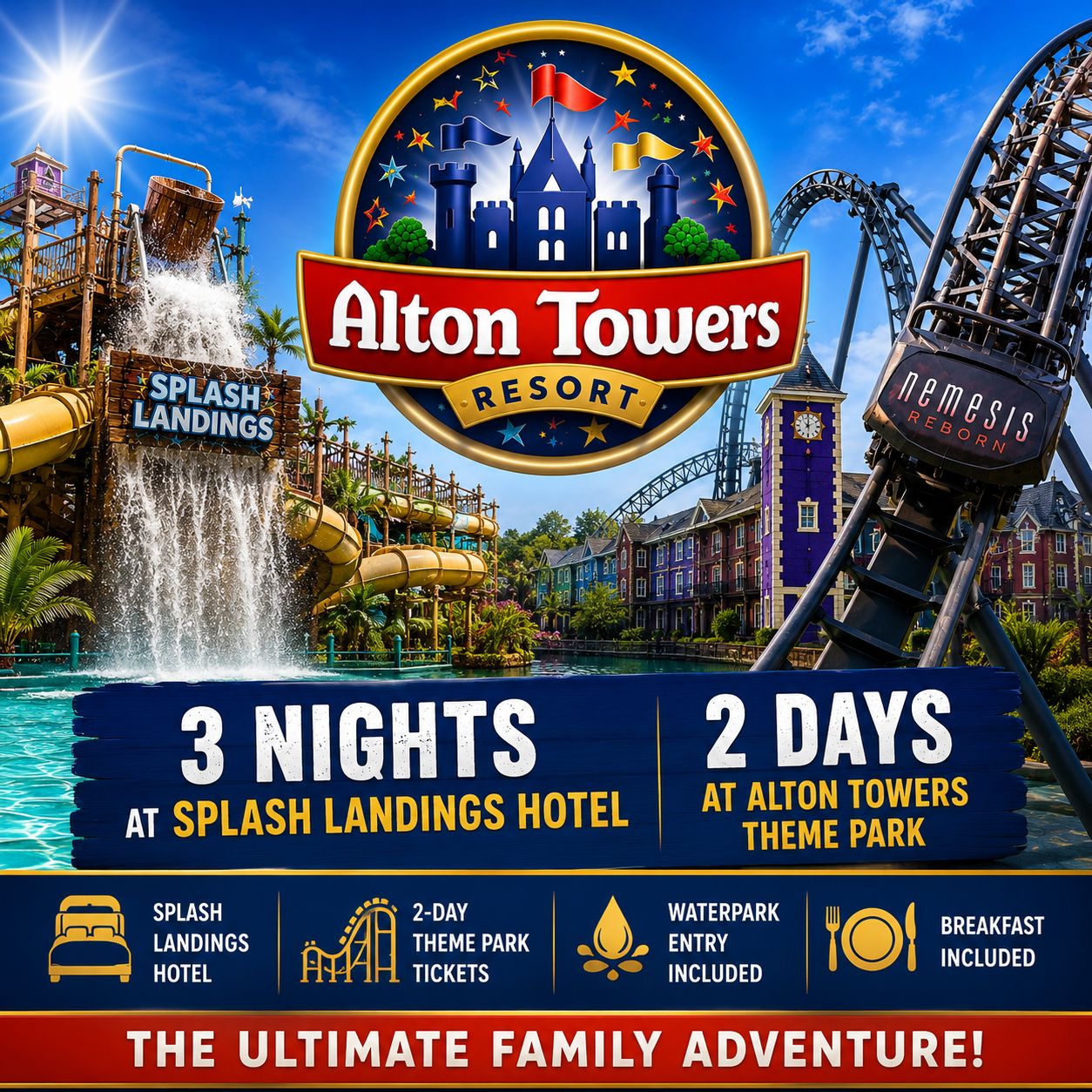 3 Nights at Alton Towers Resort for 4