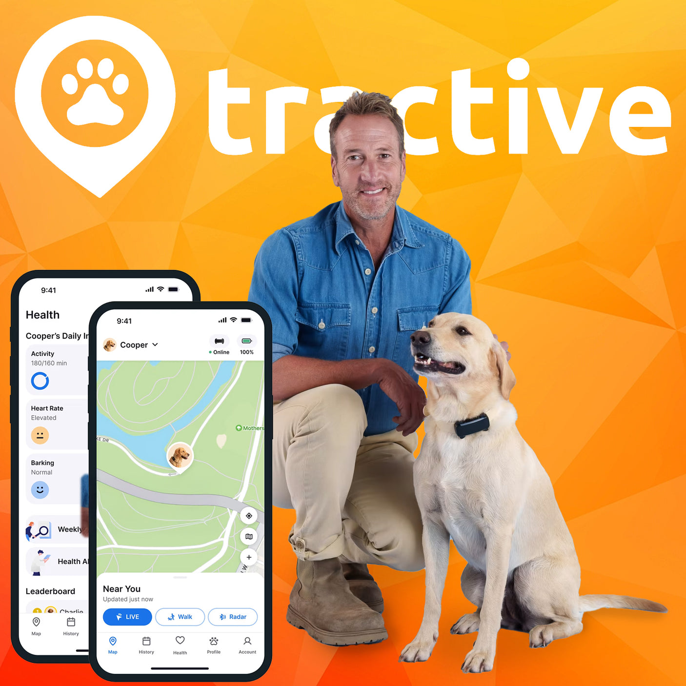 Tractive Smart Dog Tracker + PREMIUM Fitness Subscription