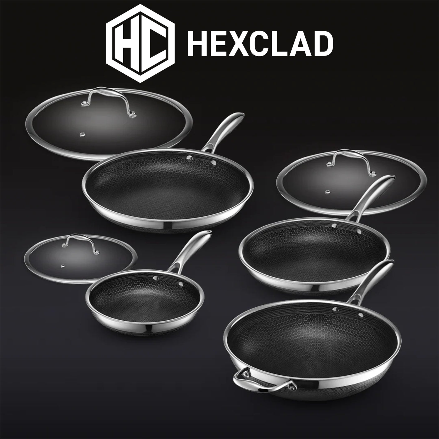 HexClad Hybrid Cookware Pan Set