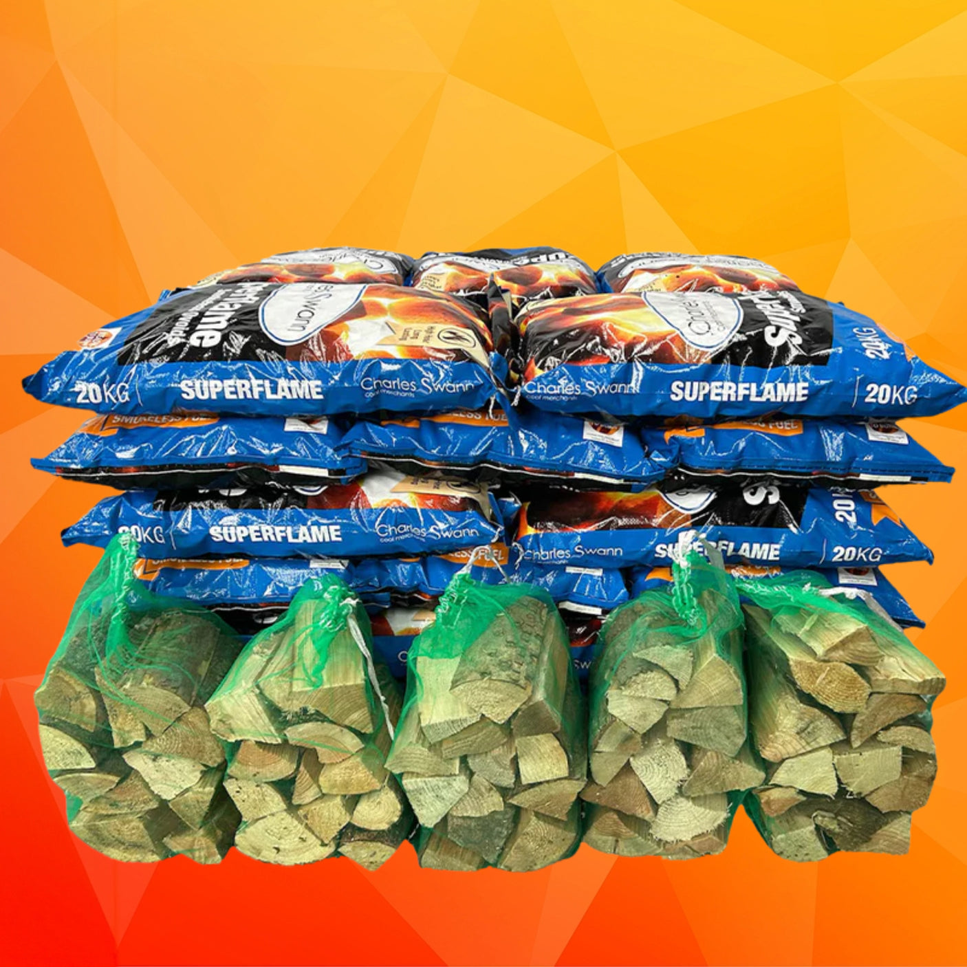 Superflame Coal 25 x 20kg Bags + Softwood Logs Bundle