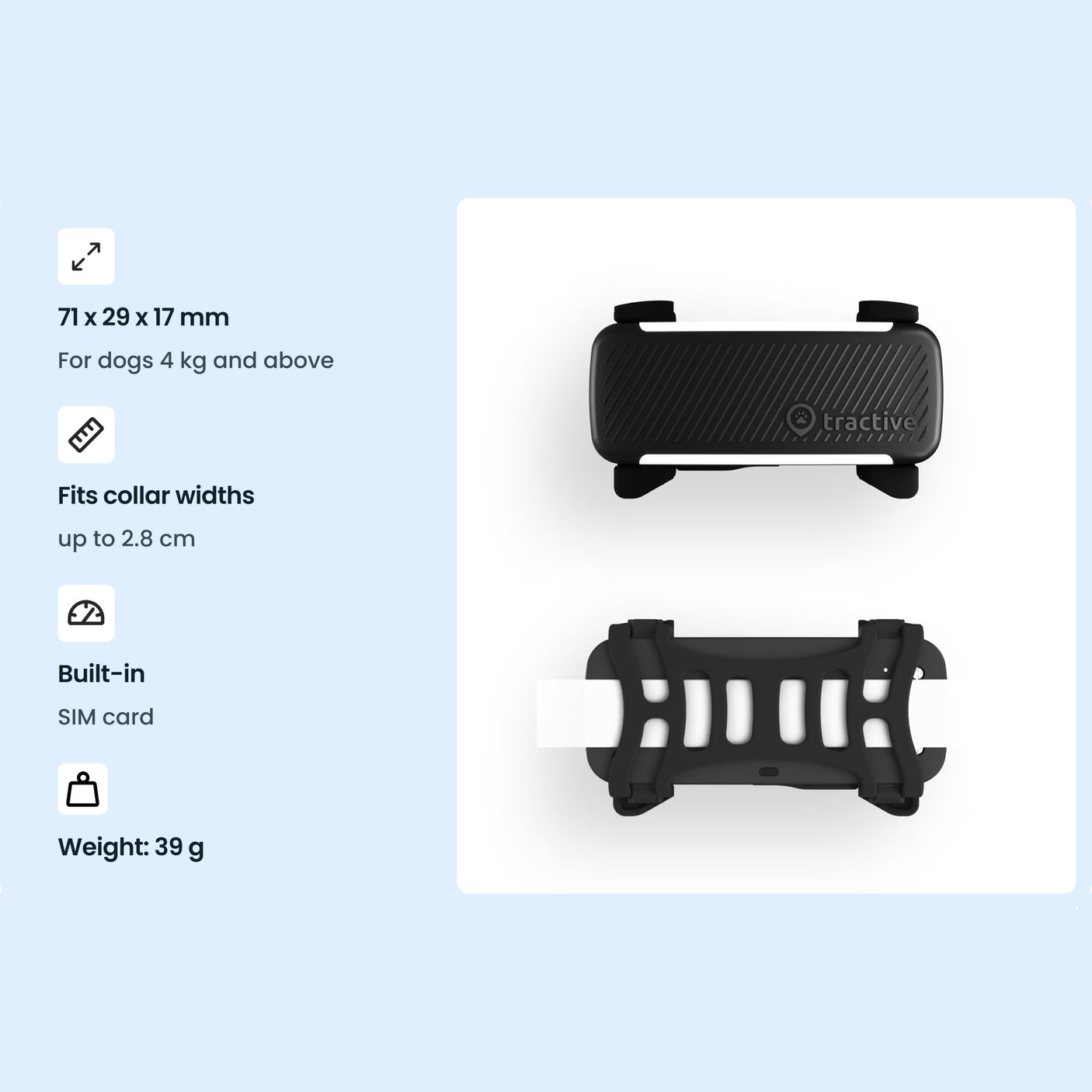 Tractive Smart Dog Tracker + PREMIUM Fitness Subscription