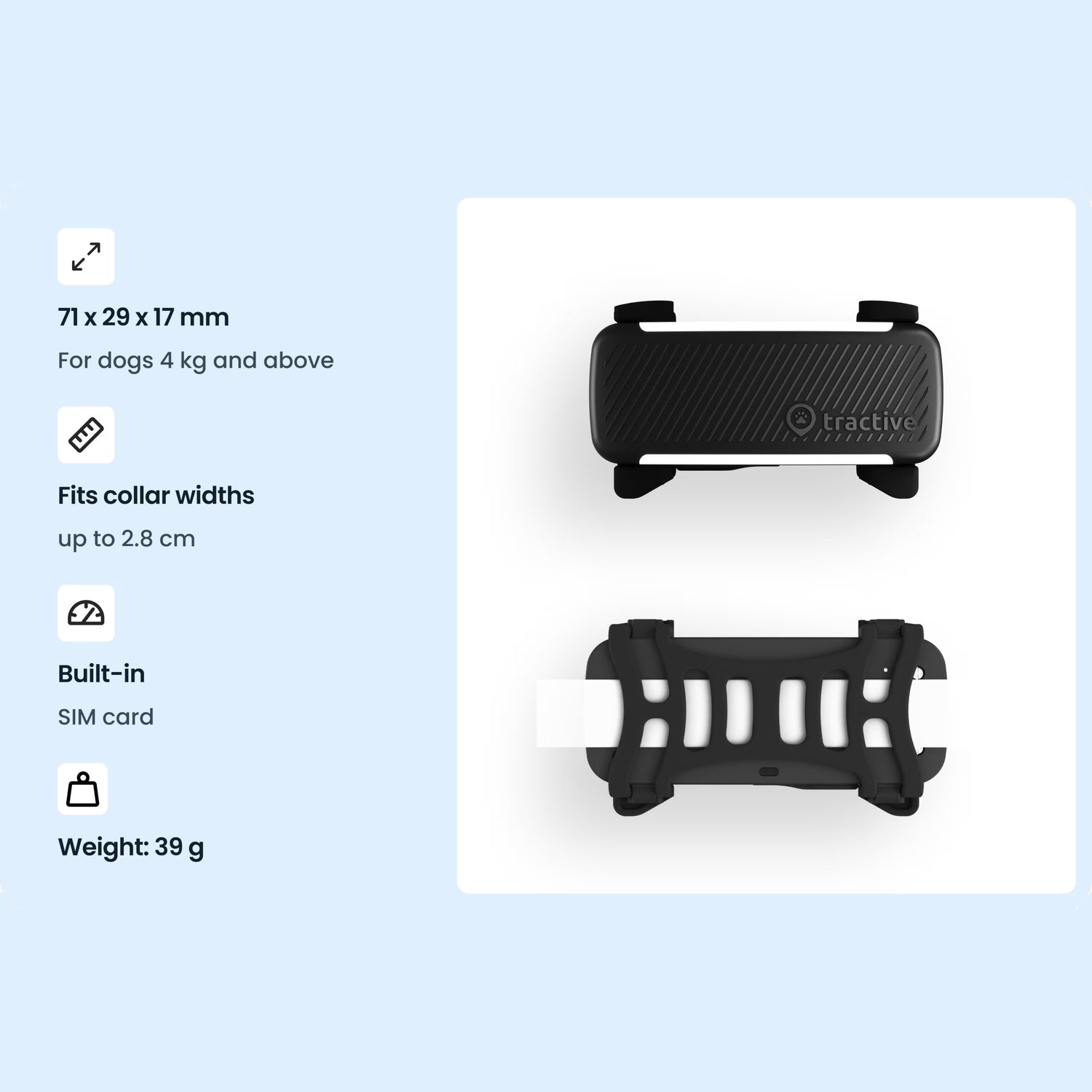 Tractive Smart Dog Tracker + PREMIUM Fitness Subscription
