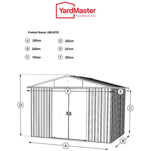 Yardmaster Emerald Metal Apex Shed 10 x 8ft