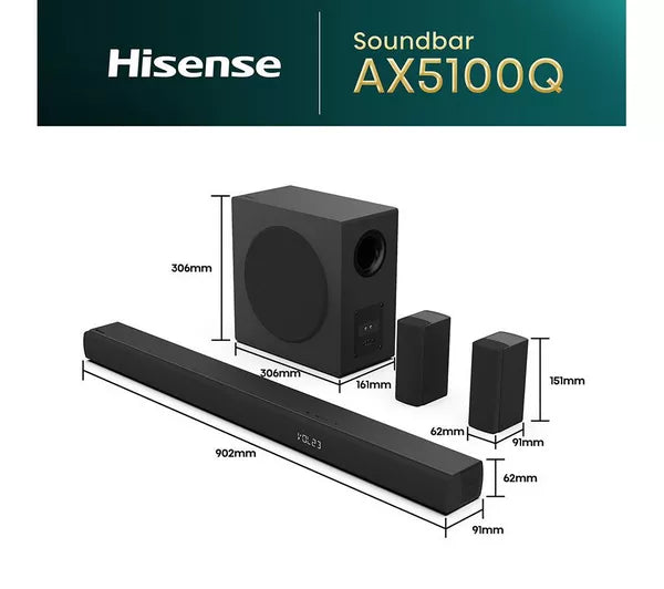 Hisense 65" QLED Smart AI TV & Sound Bar Bundle