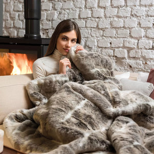 Dreamland Relaxwell Deluxe Faux Fur Heated Throw