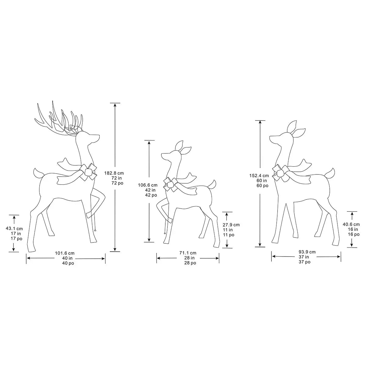 LOW ODDS 6ft Indoor/Outdoor Christmas Reindeer Family The Giveaway Guys