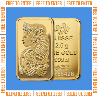 FREE TO ENTER: PAMP Gold Bullion Bar 2.5g
