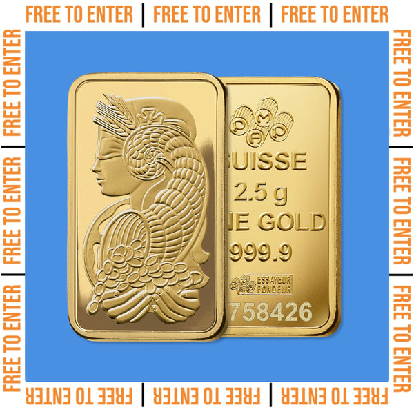 FREE TO ENTER: PAMP Gold Bullion Bar 2.5g