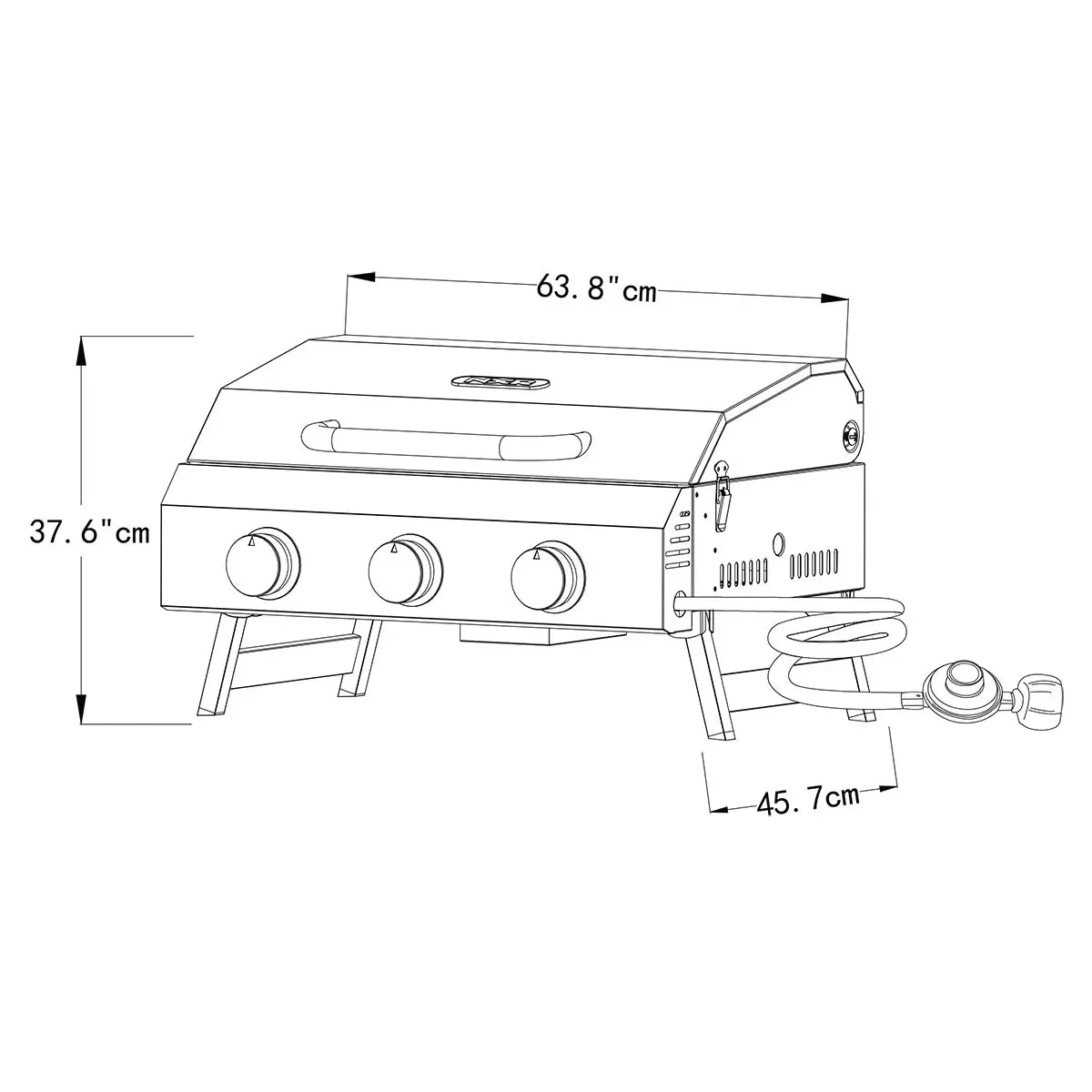 NXR 3 Burner Stainless Steel Table Top Gas BBQ - 14th July 2