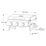 NXR 3 Burner Stainless Steel Table Top Gas BBQ - 14th July 2