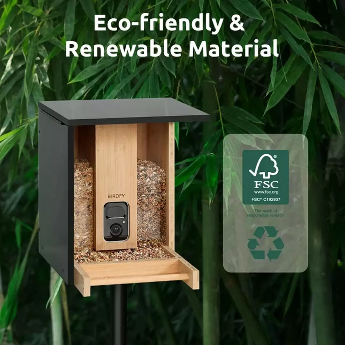 Birdfy Bamboo Bird Feeder with Camera & Solar Panel - 12th Aug 25