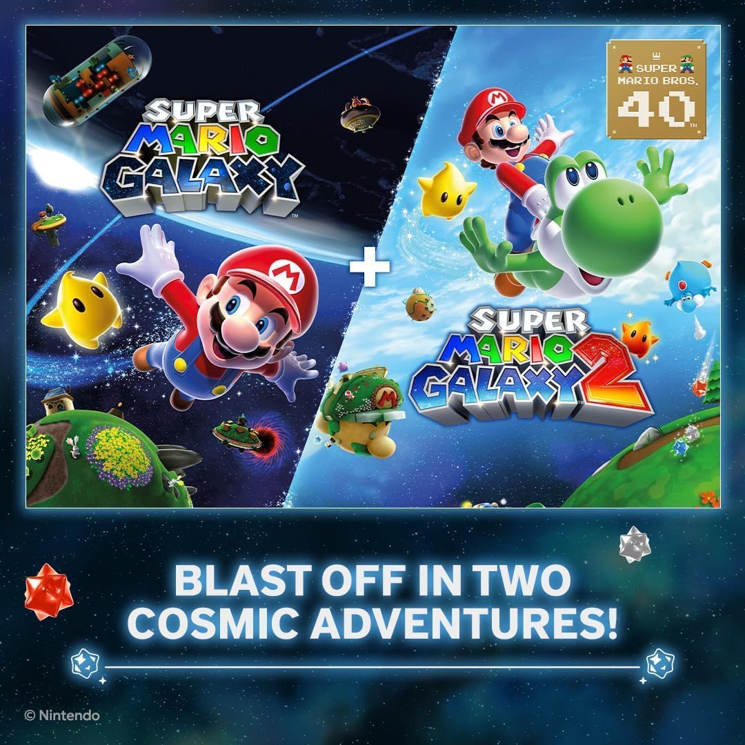 NINTENDO Switch 2, Mario Kart World & Super Mario Galaxy 1 & 2 Bundle