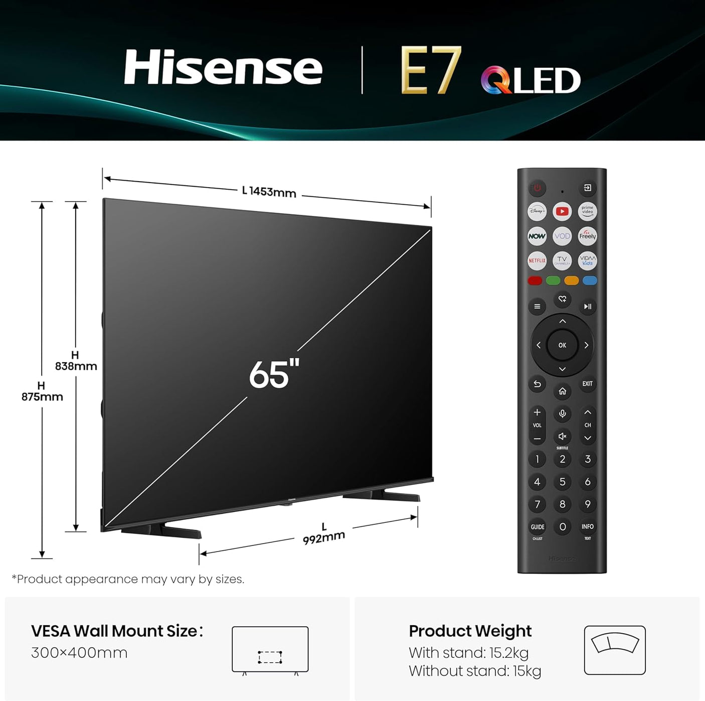 Hisense 65" QLED Smart AI TV
