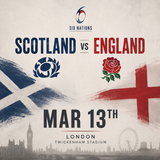 Scotland vs England Six Nations Tickets + Overnight Stay