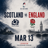 Scotland vs England Six Nations Tickets + Overnight Stay