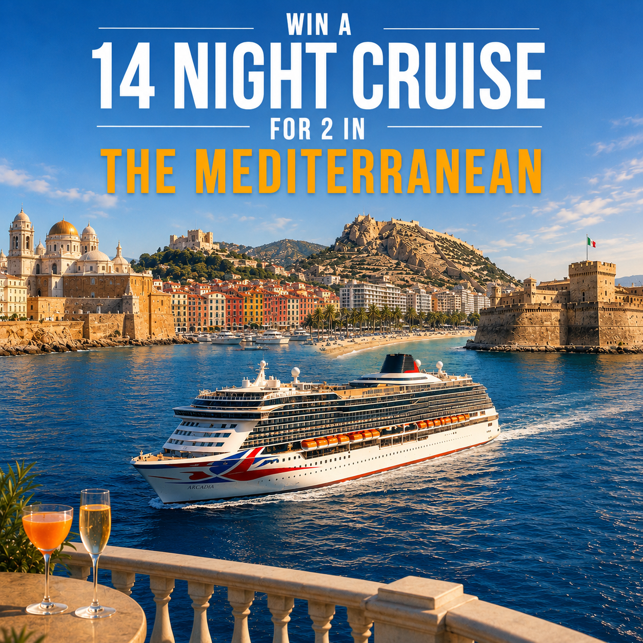 Luxury 14-Night All Inclusive Mediterranean Cruise for 2