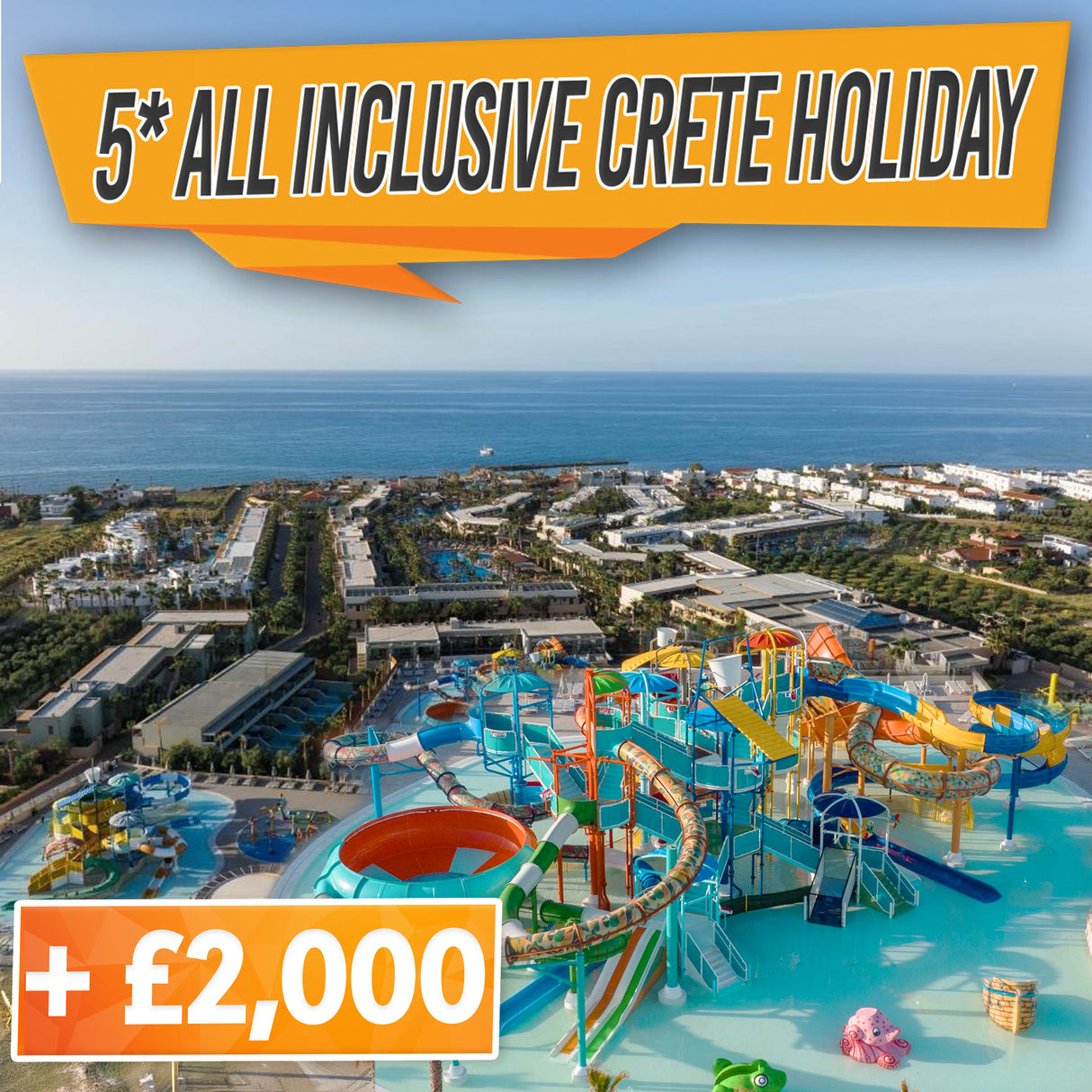 Super Lux 5* All Inclusive 7 night Crete Holiday for 4 + £2,000!