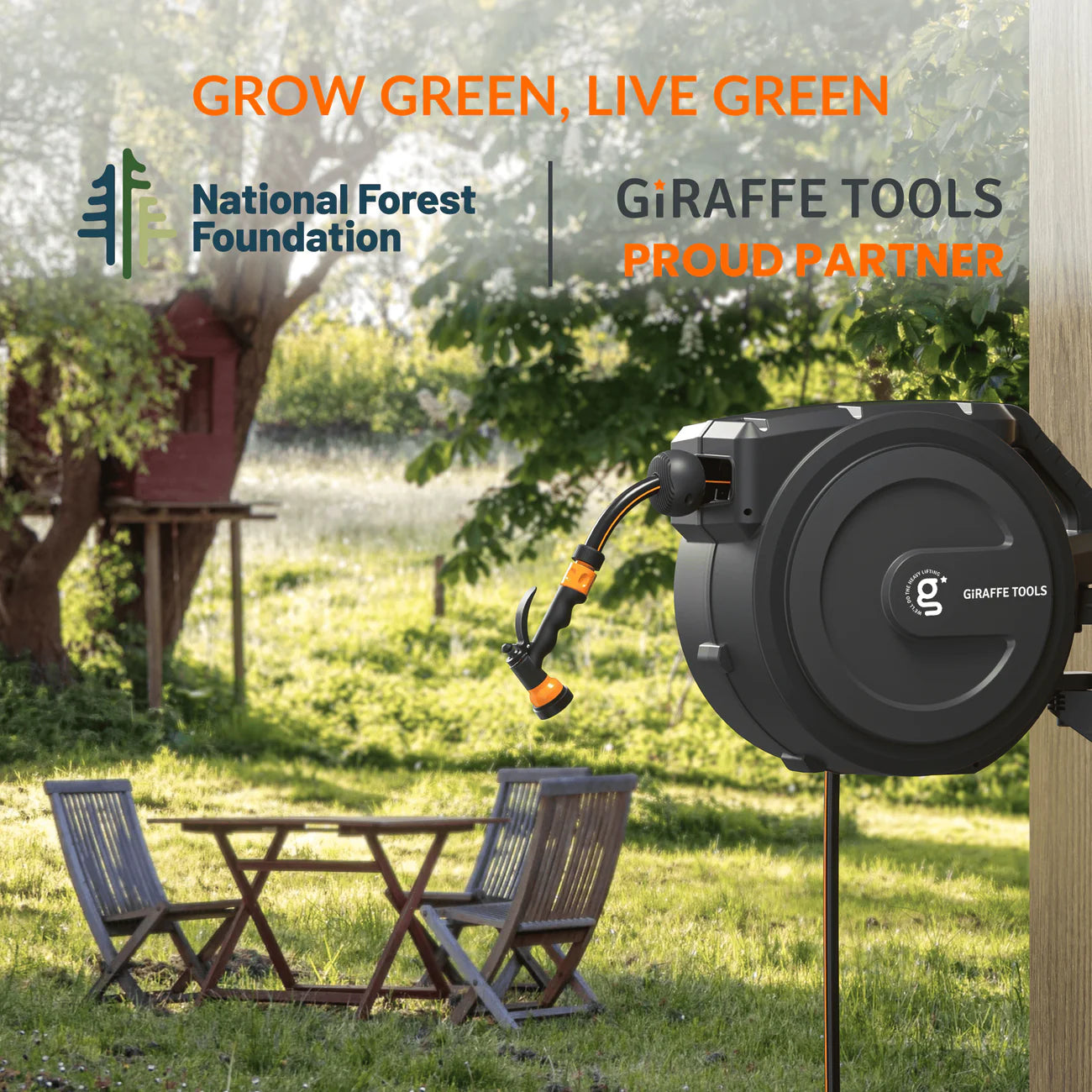 Giraffe Tools Wall Mounted Retractable Hose Reel