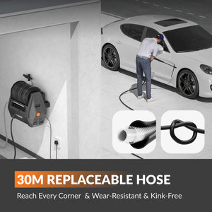 Grandfalls Wall Mounted Retractable Pressure Washer