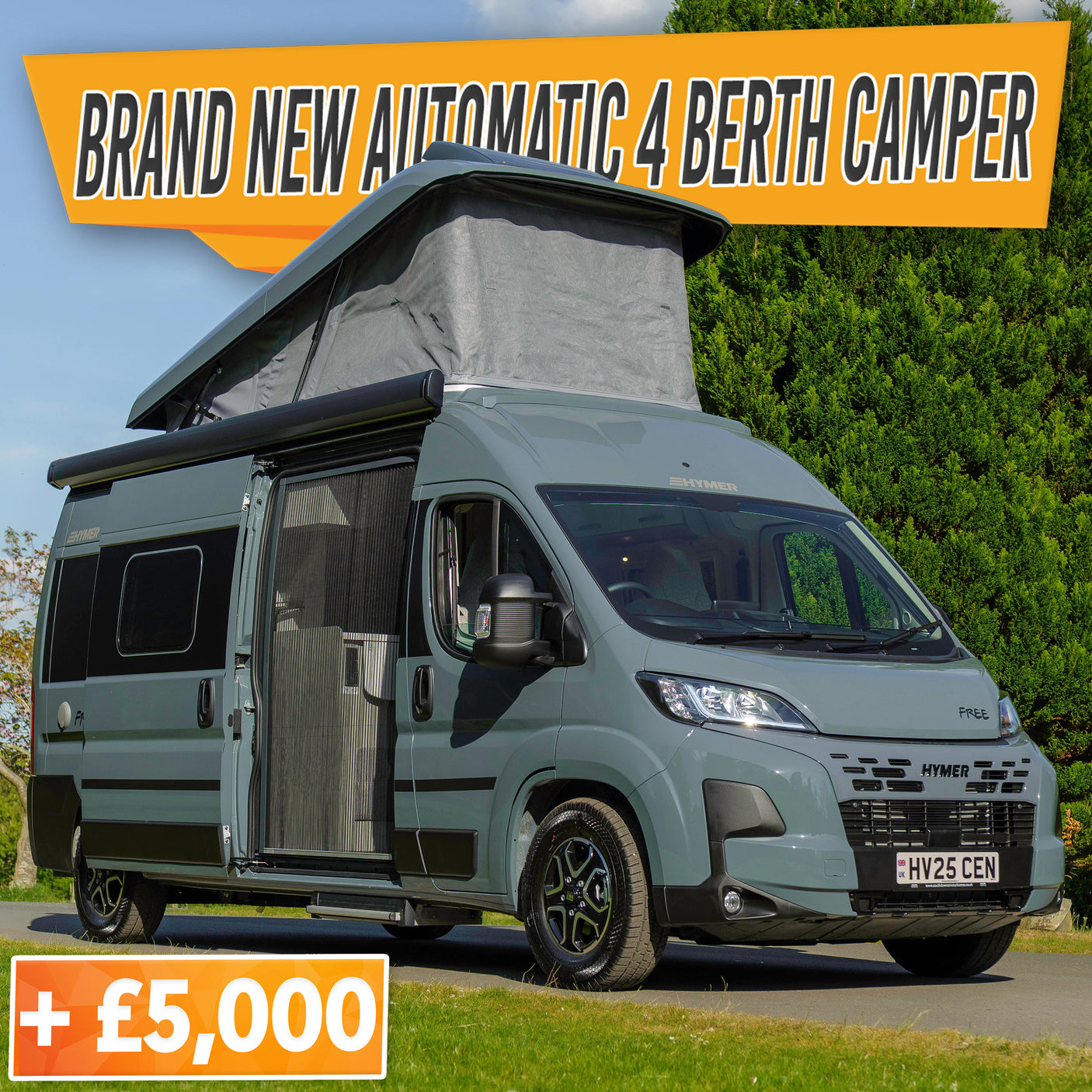 Brand New Hymer Free Campus 600 4 berth camper + £5000