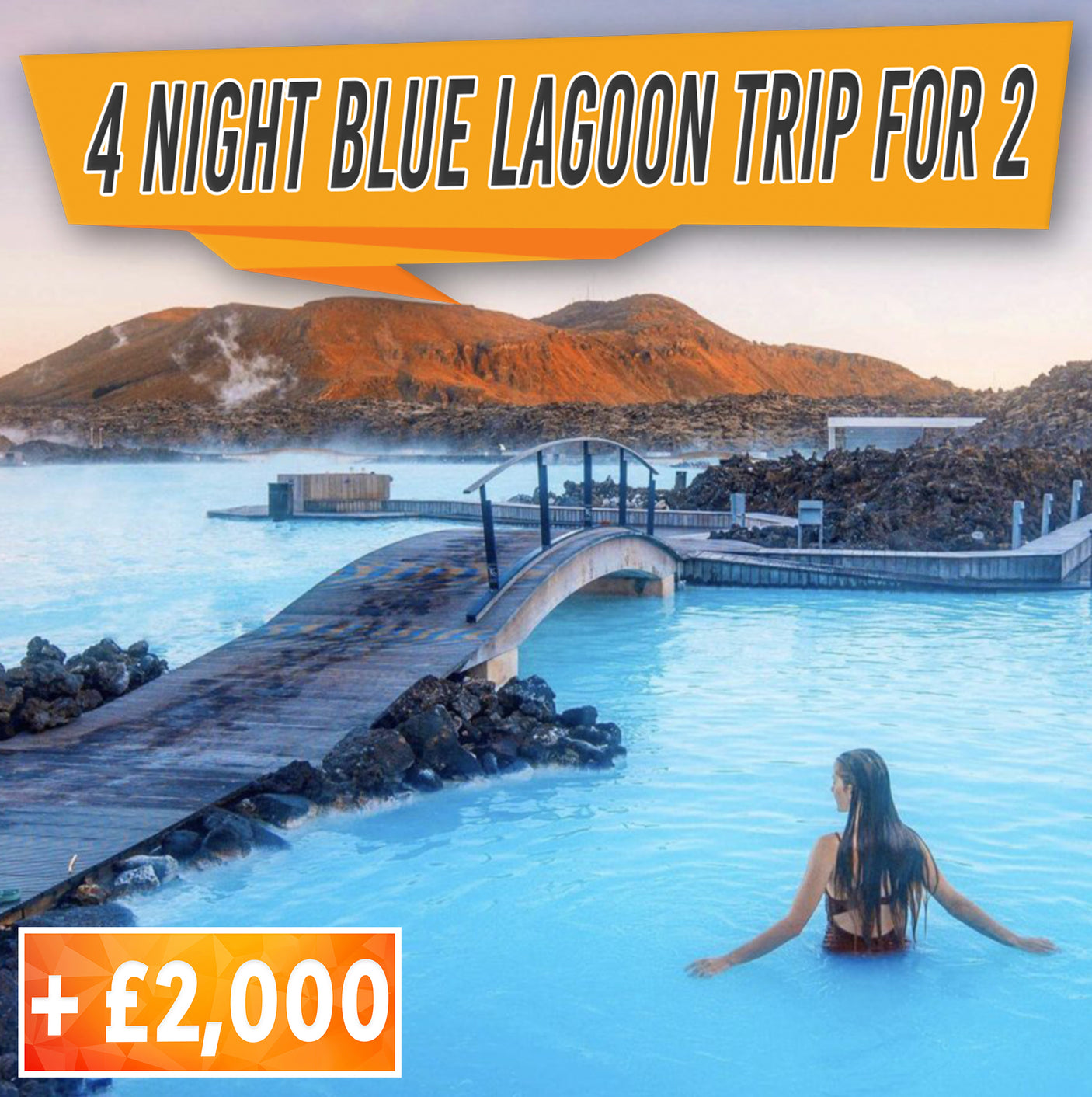 4 Night Iceland Blue Lagoon Trip for 2 + £2,000