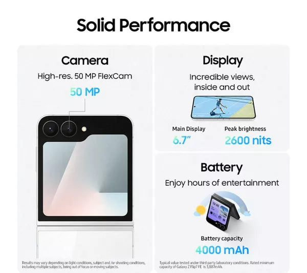 Samsung Galaxy  Z Flip7 FE - 128GB - 7th Sep 25