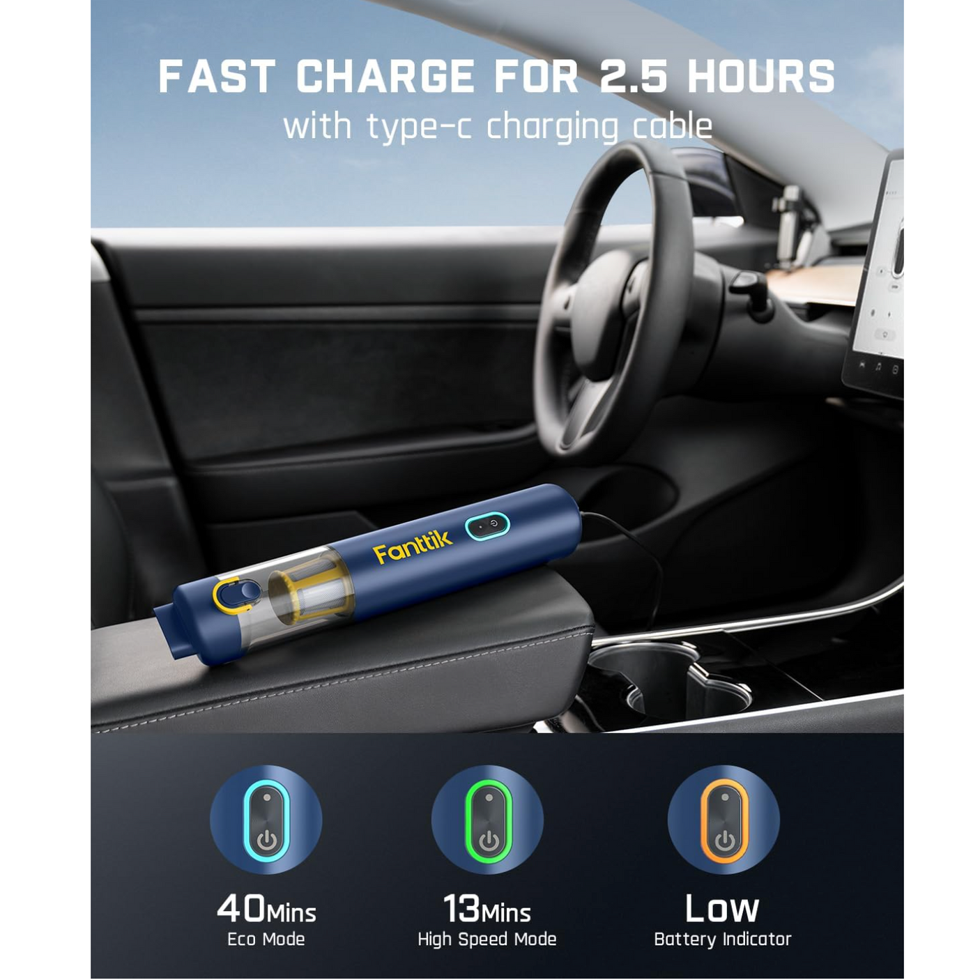 Fanttik 4-in-1 Portable Mini Cordless Handheld Vacuum