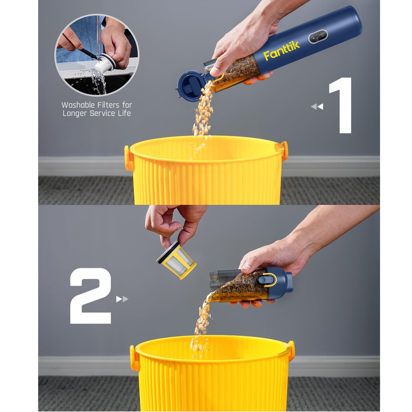Fanttik 4-in-1 Portable Mini Cordless Handheld Vacuum