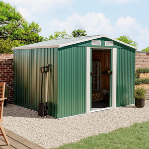 Waterproof 6x8 Metal Garden Shed with Gable Roof
