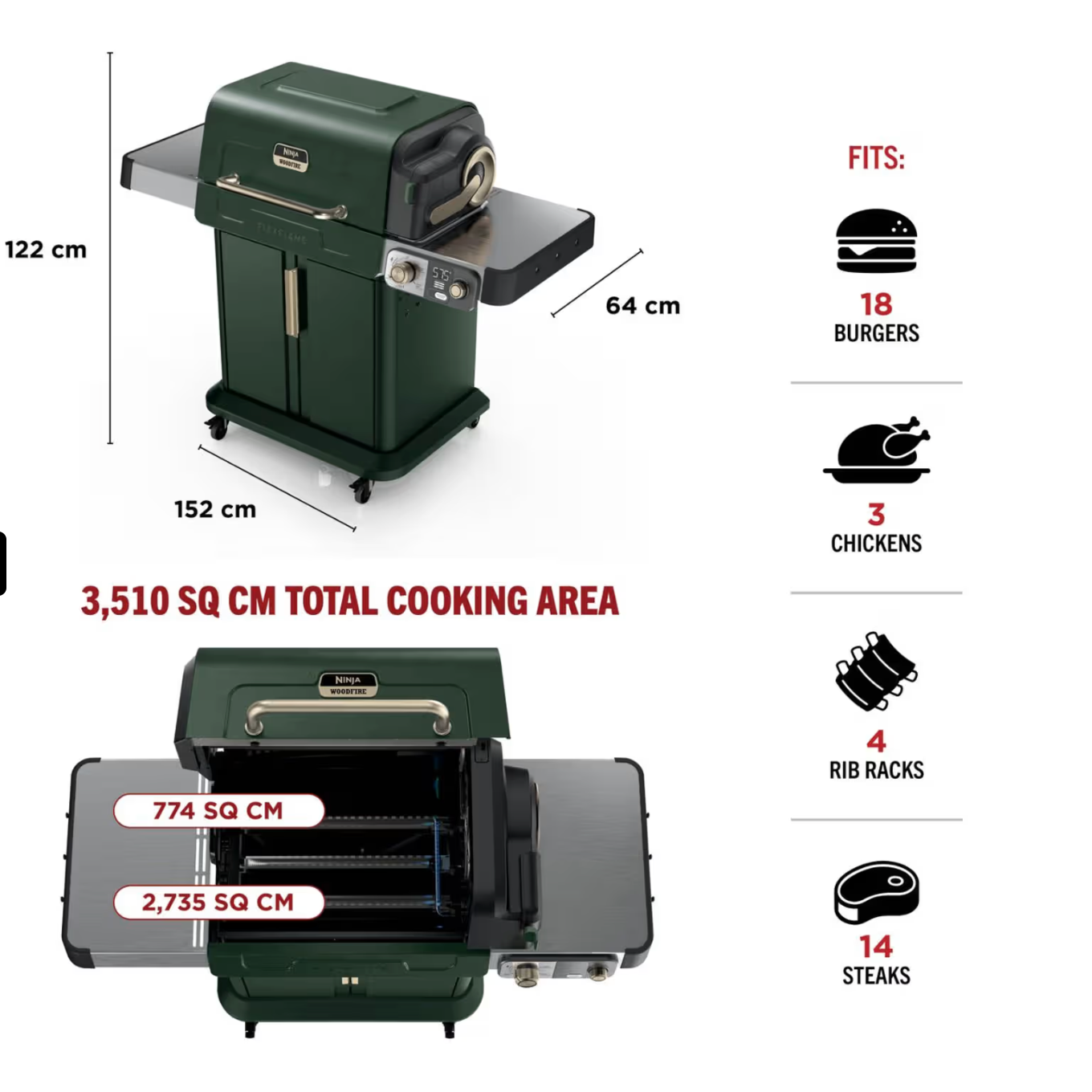 Ninja FlexFlame Gas BBQ & Outdoor Cooking System- Any Colour*