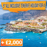 7 Night All Inclusive Tenerife Holiday for 4 & £2,000