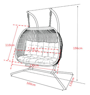 Folding Double Hanging Egg Chair