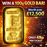 100g Gold Bar Metalor Cast
