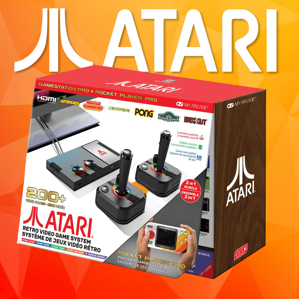 Atari Retro Video Game System & Pocket Player Pro