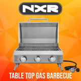 NXR 3 Burner Stainless Steel Table Top Gas BBQ - 14th July 2