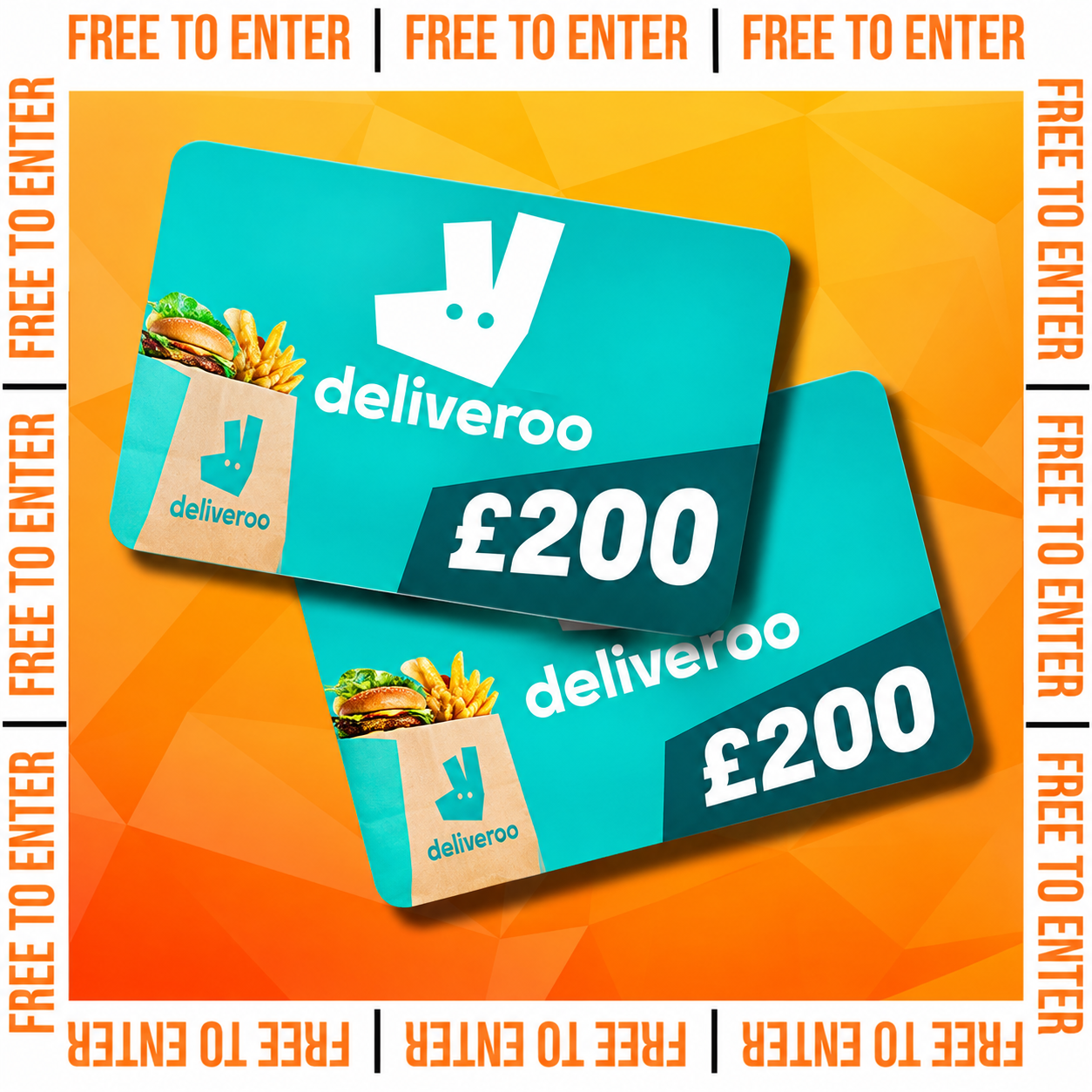 FREE TO ENTER -  £200 Deliveroo Voucher!