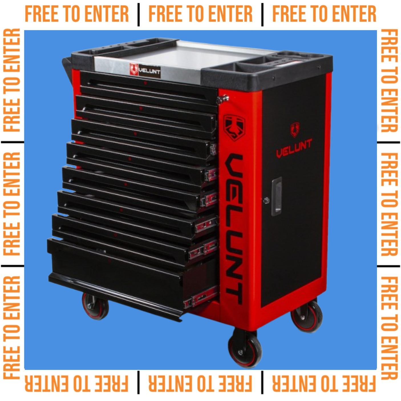 FREE TO ENTER- Tool Chest Box Trolley Cabinet With Tools
