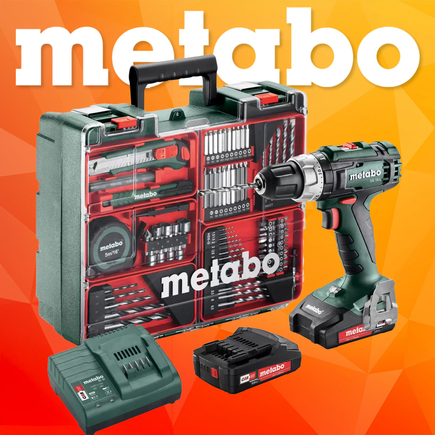 Metabo 18V Drill Set – 2x Batteries + Accessories - 11th May 25